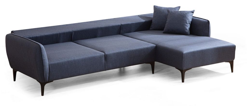 Canapé d'angle droit tissu bleu Bellano 270 cm - Photo n°6