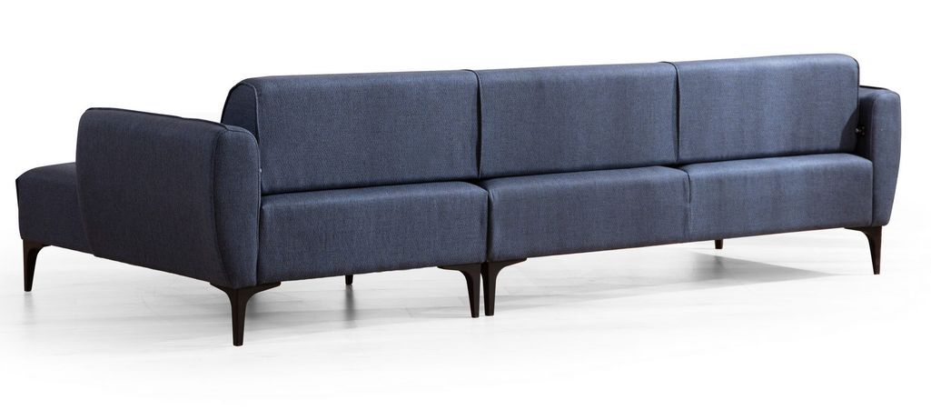 Canapé d'angle droit tissu bleu Bellano 270 cm - Photo n°7