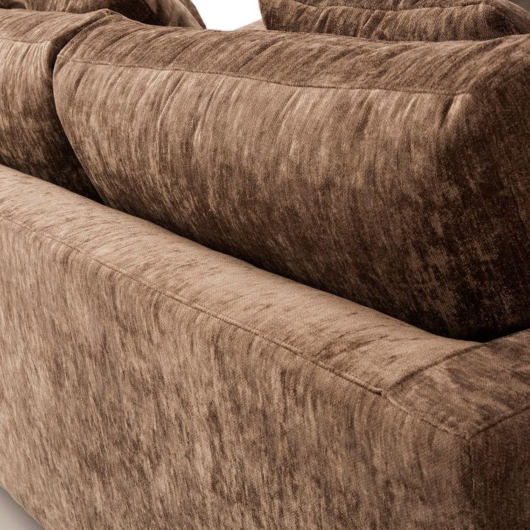 Canapé d'angle droit tissu marron foncé - Photo n°4