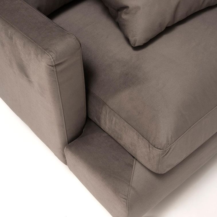 Canapé d'angle droit toile gris foncé - Photo n°5