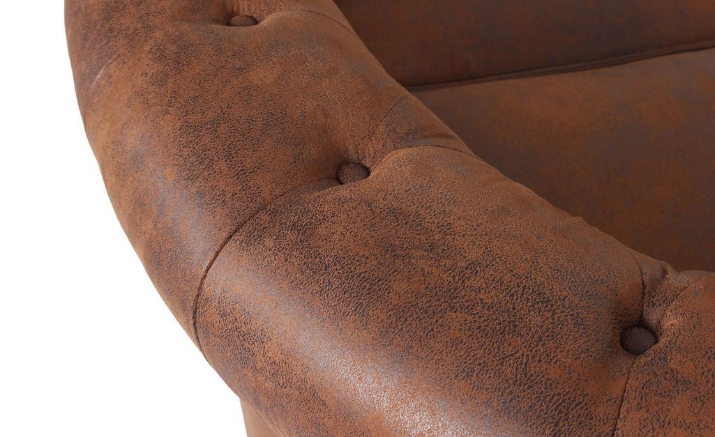 Canapé d'angle gauche 5 places tissu marron vintage Vatsi 220 cm - Photo n°8