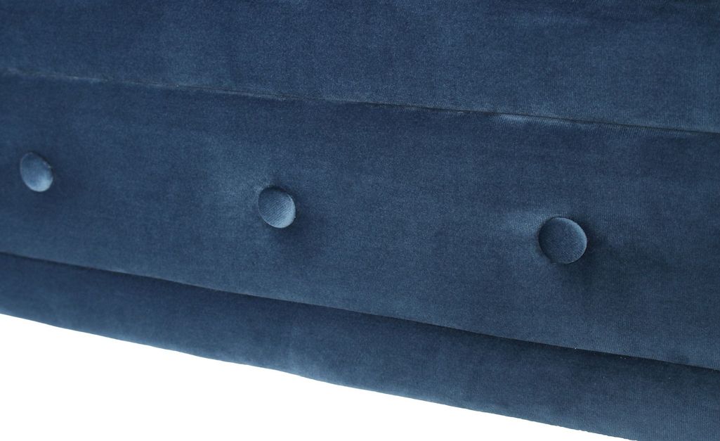 Canapé d'angle gauche 5 places velours bleu Vatsi 220 cm - Photo n°8