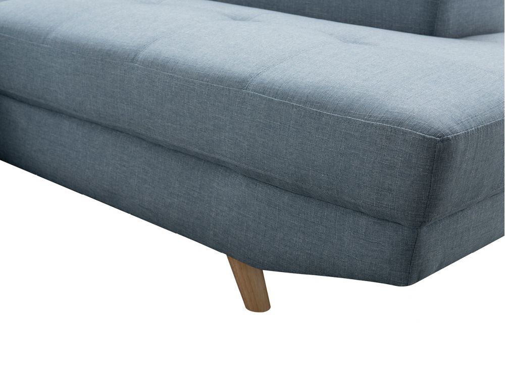 Canapé d'angle gauche scandinave tissu bleu clair Santra 262 cm - Photo n°6