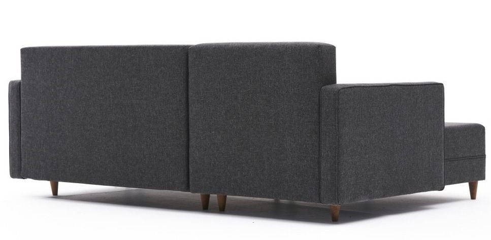 Canapé d'angle gauche tissu anthracite Klina 215 cm - Photo n°6
