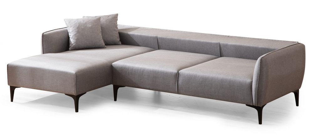 Canapé d'angle gauche tissu gris clair Bellano 270 cm - Photo n°6