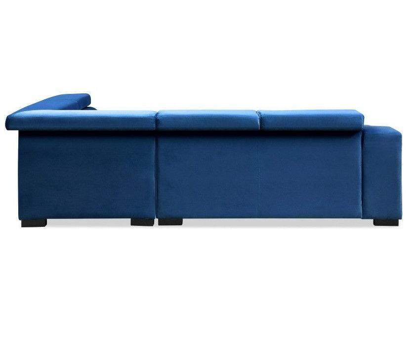 Canapé d'angle gauche velours bleu Ozen - Photo n°3