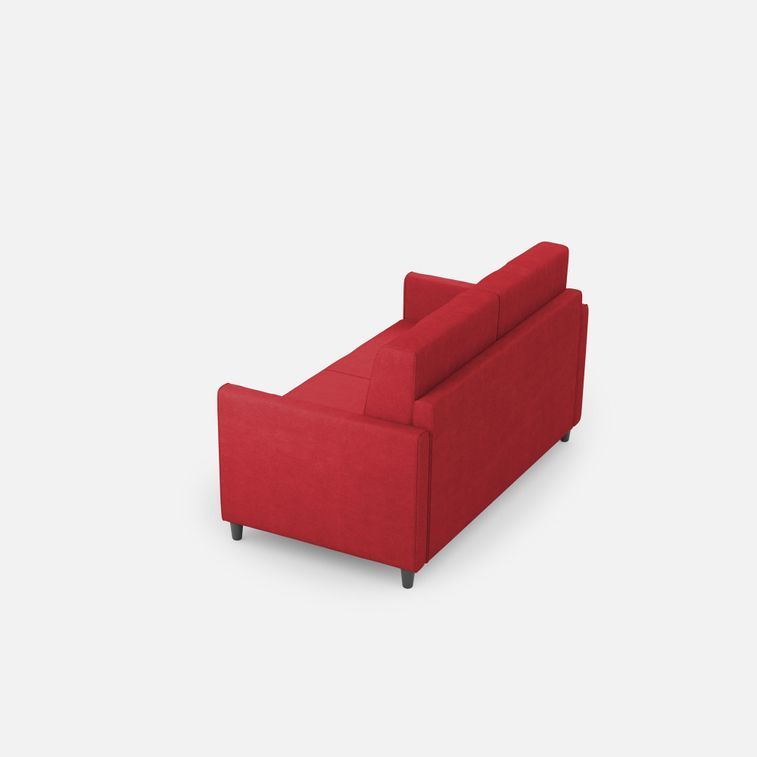 Canapé droit moderne italien tissu rouge Korane - 3 tailles - Photo n°4