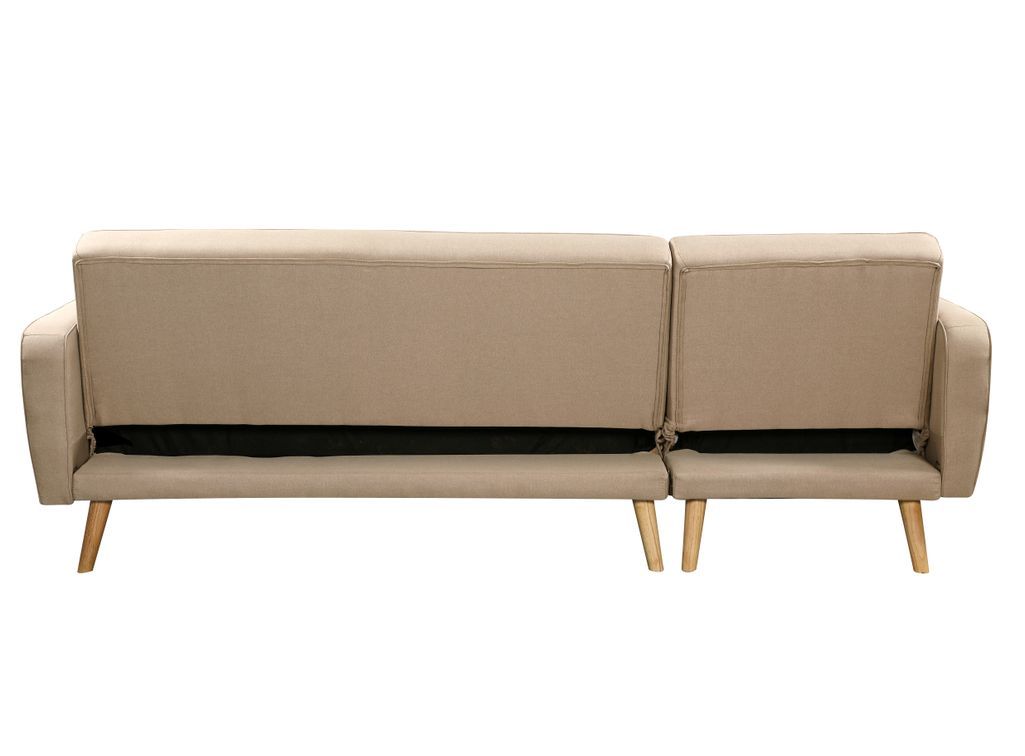 Canapé d'angle réversible et convertible tissu beige Nover 235 cm - Photo n°5
