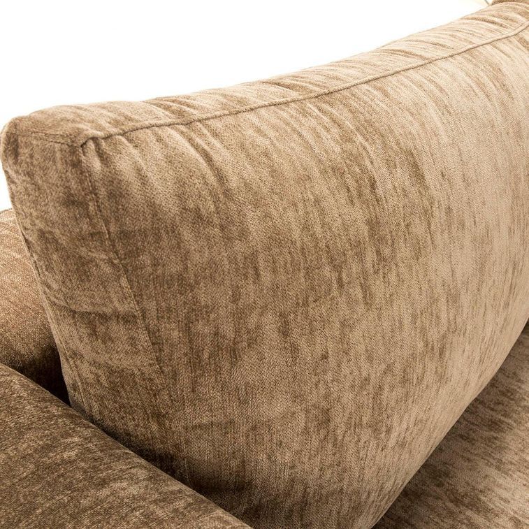 Canapé d'angle tissu lin marron clair 300 cm - Photo n°5