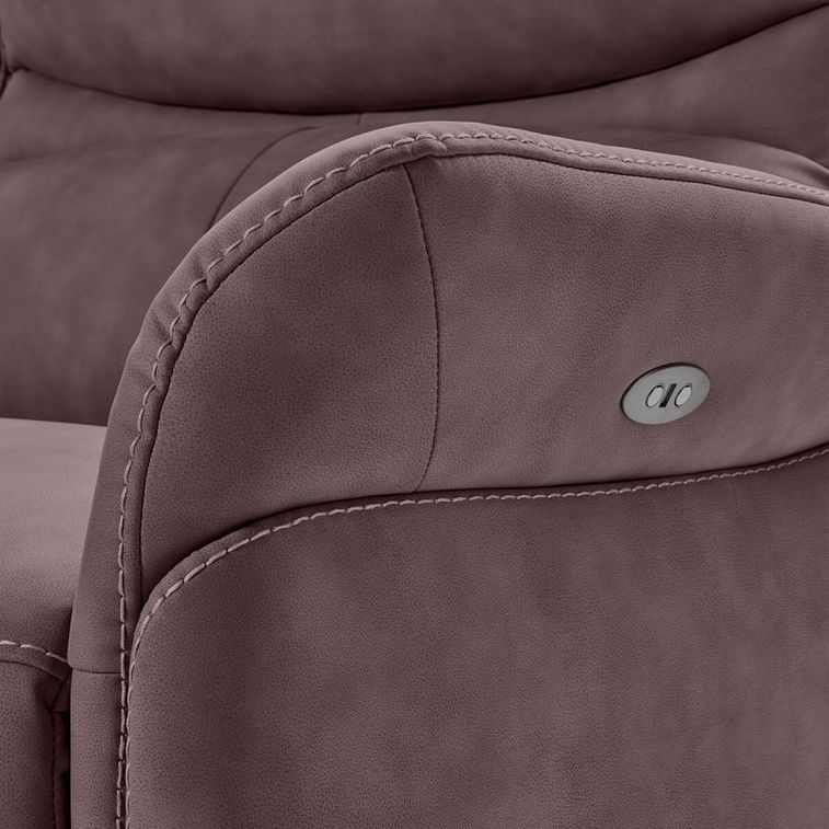 Canapé de relaxation 3 places électrique microfibre marron Pliza - Photo n°5