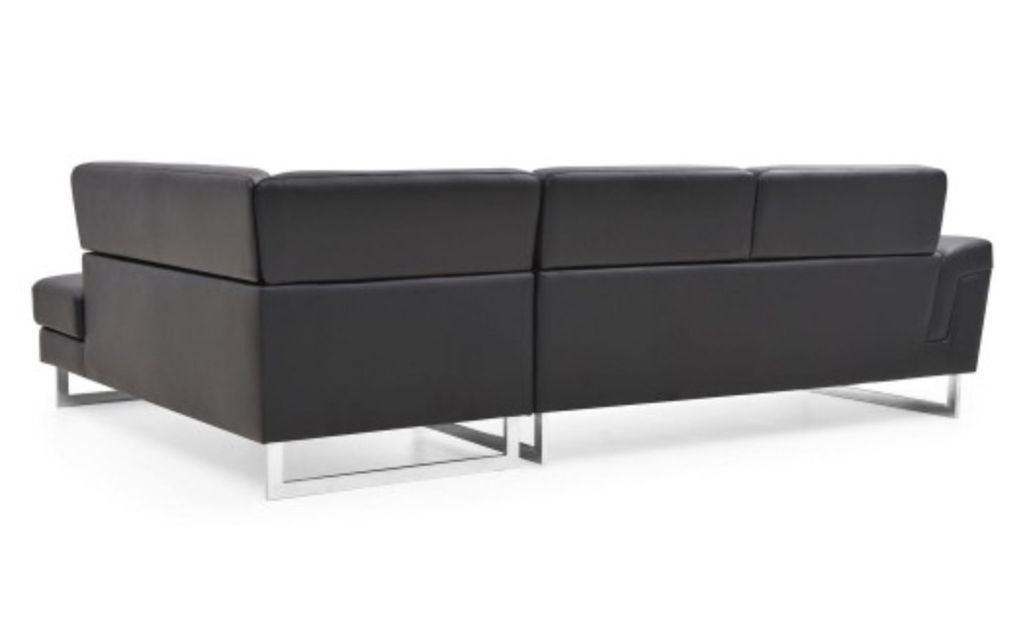 Canapé design angle droit simili cuir noir Kima - Photo n°3