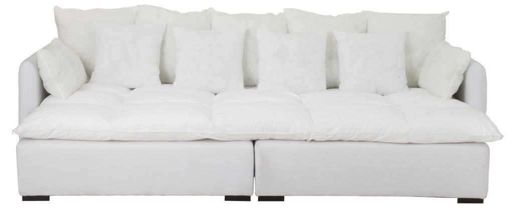 Canapé détachable avec 11 coussins tissu blanc Mika - Photo n°2