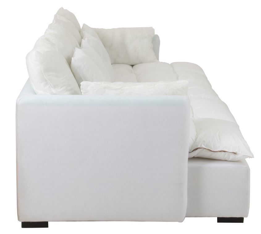 Canapé détachable avec 11 coussins tissu blanc Mika - Photo n°3