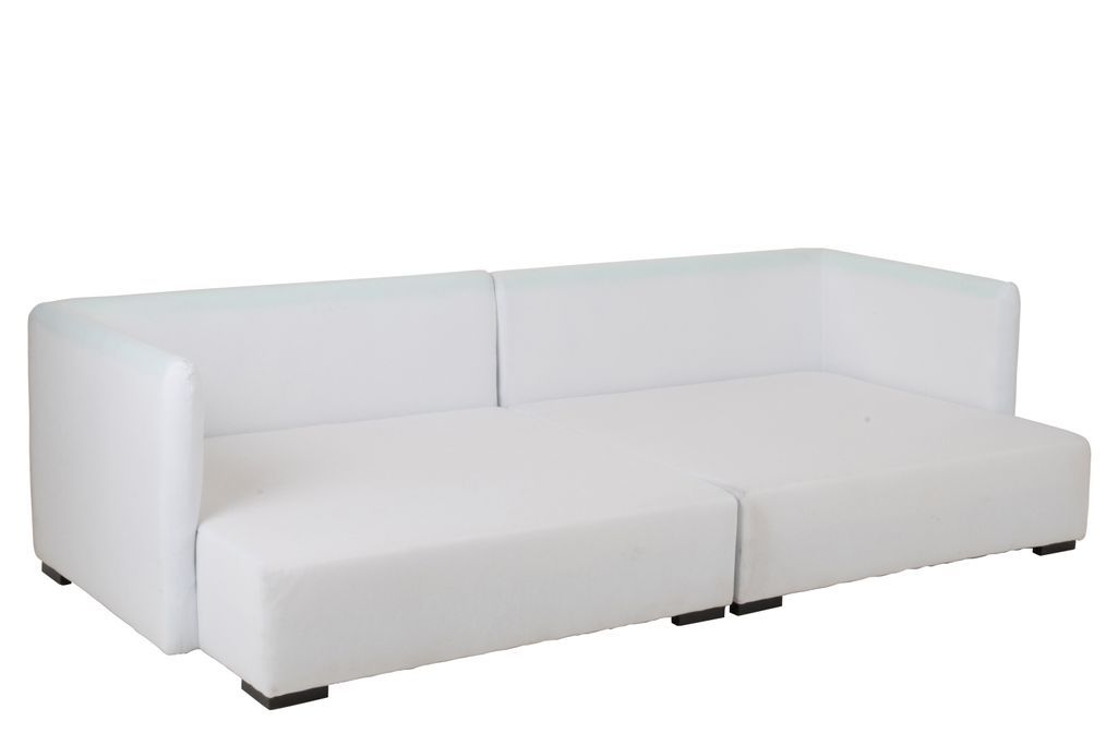 Canapé détachable avec 11 coussins tissu blanc Mika - Photo n°7