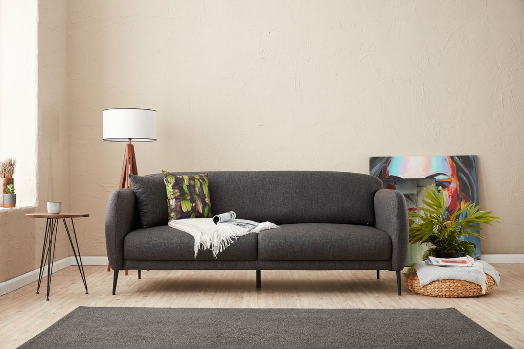 Canapé moderne tissu anthracite Valiko 210 cm - Photo n°4