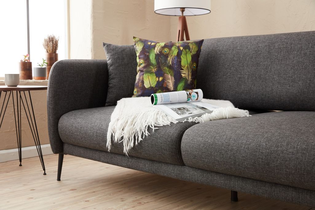 Canapé moderne tissu anthracite Valiko 210 cm - Photo n°6