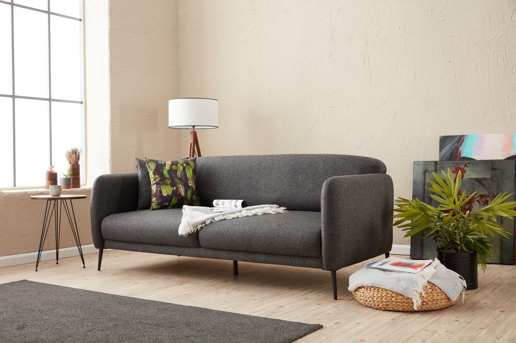 Canapé moderne tissu anthracite Valiko 210 cm - Photo n°8