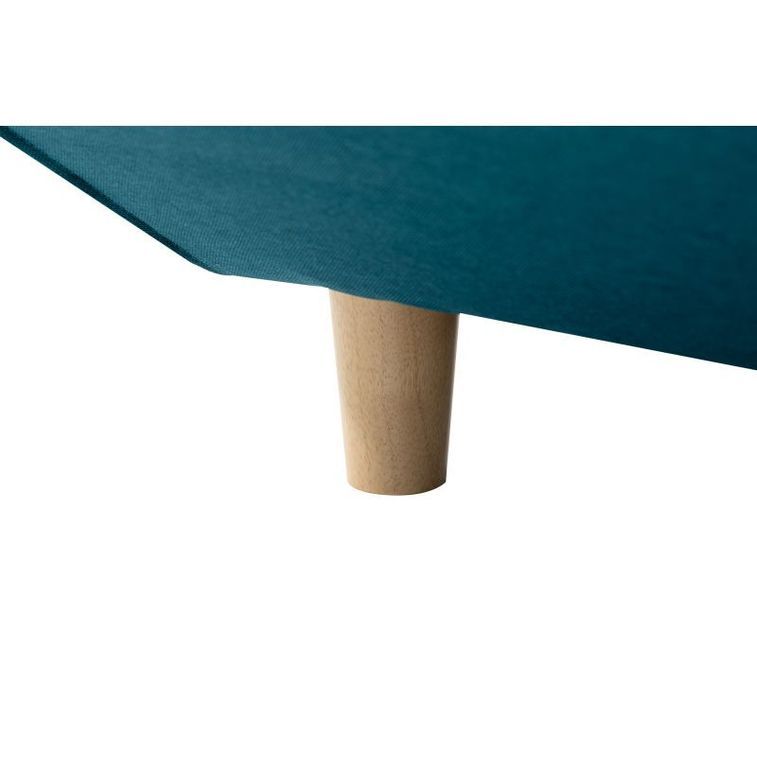 Canapé scandinave panoramique convertible angle droit tissu bleu pétrole Mako 330 cm - Photo n°7