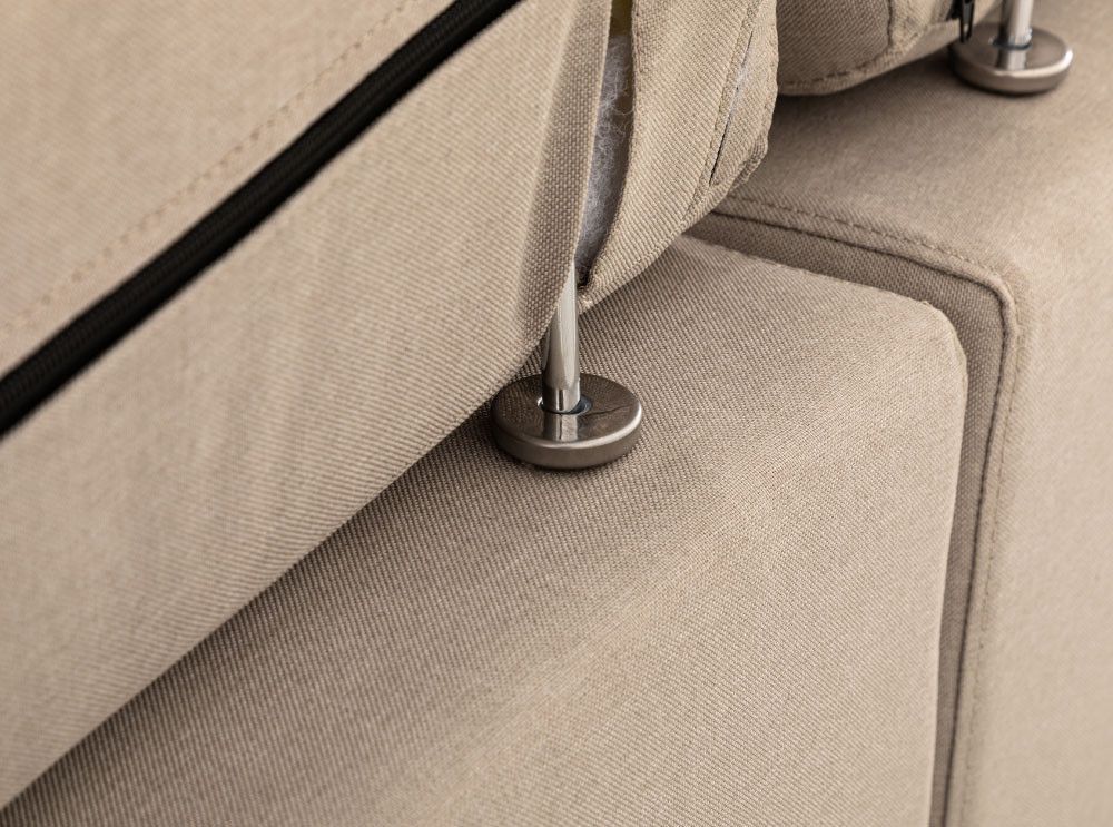 Canapé scandinave panoramique convertible angle gauche tissu beige Mako 330 cm - Photo n°8