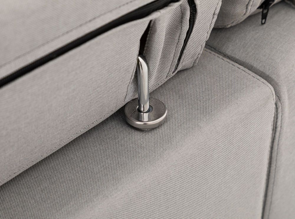 Canapé scandinave panoramique convertible angle gauche tissu gris clair Mako 330 cm - Photo n°8