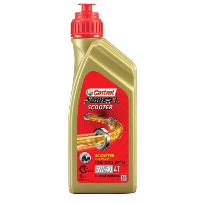 CASTROL Huile-Additif Power 1 Scooter 4T - Synthetique / 5W40 / 1L - Photo n°1