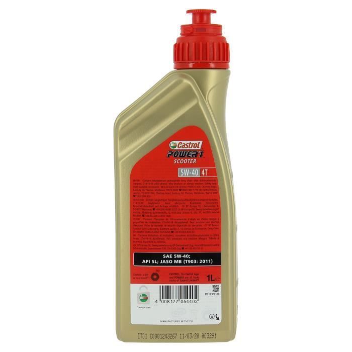CASTROL Huile-Additif Power 1 Scooter 4T - Synthetique / 5W40 / 1L - Photo n°2