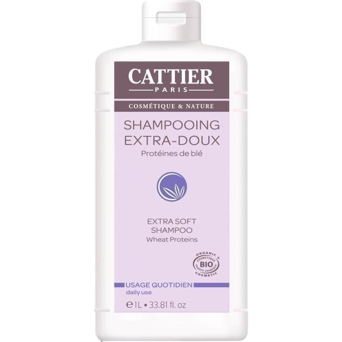 CATTIER  Shampooing ExtraBioDoux  Usage Quotidien  1 L - Photo n°1