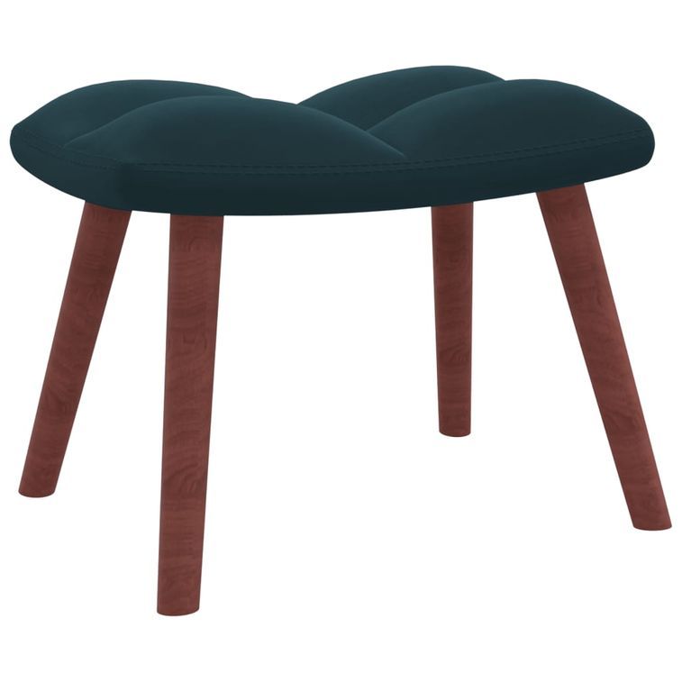 Chaise à bascule avec repose-pied Bleu Velours - Photo n°7