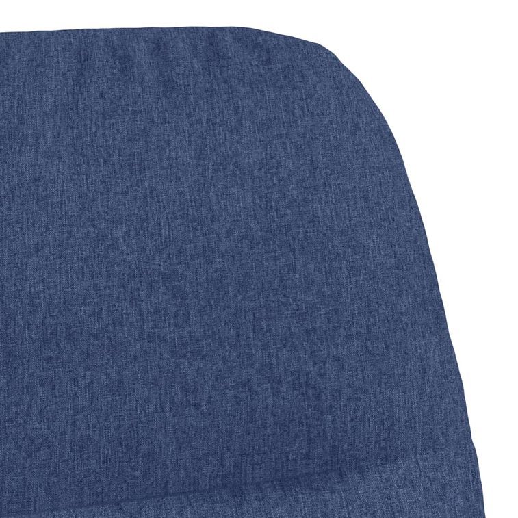 Chaise à bascule avec tabouret Bleu Tissu - Photo n°7