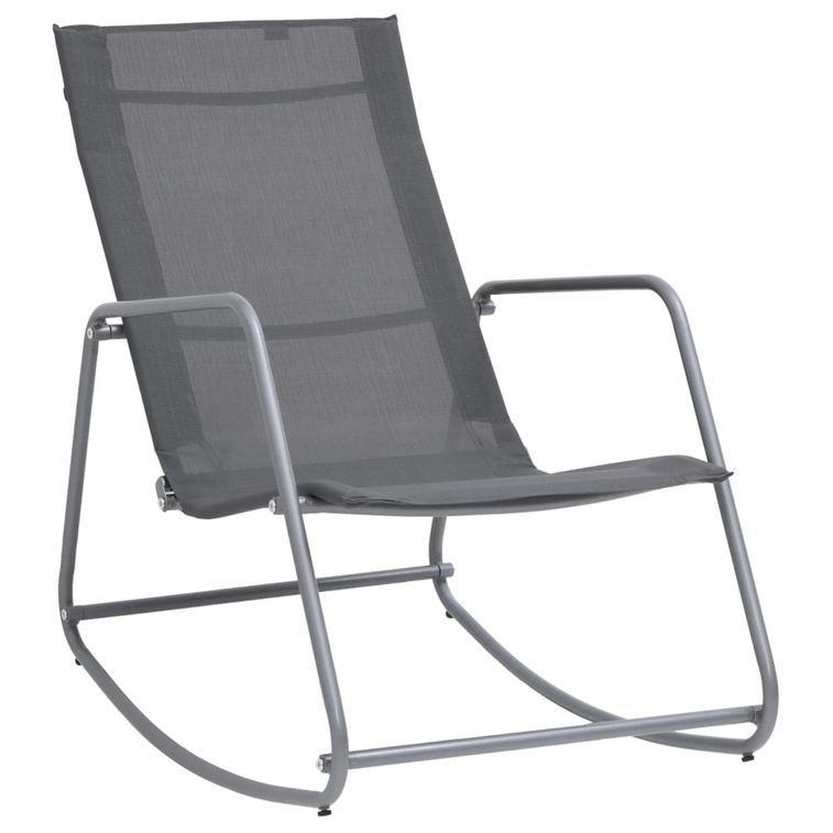 Chaise à bascule de jardin Gris 95x54x85 cm Textilène - Photo n°1