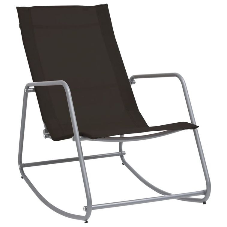 Chaise à bascule de jardin Noir 95x54x85 cm Textilène - Photo n°1