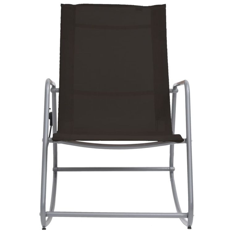 Chaise à bascule de jardin Noir 95x54x85 cm Textilène - Photo n°2