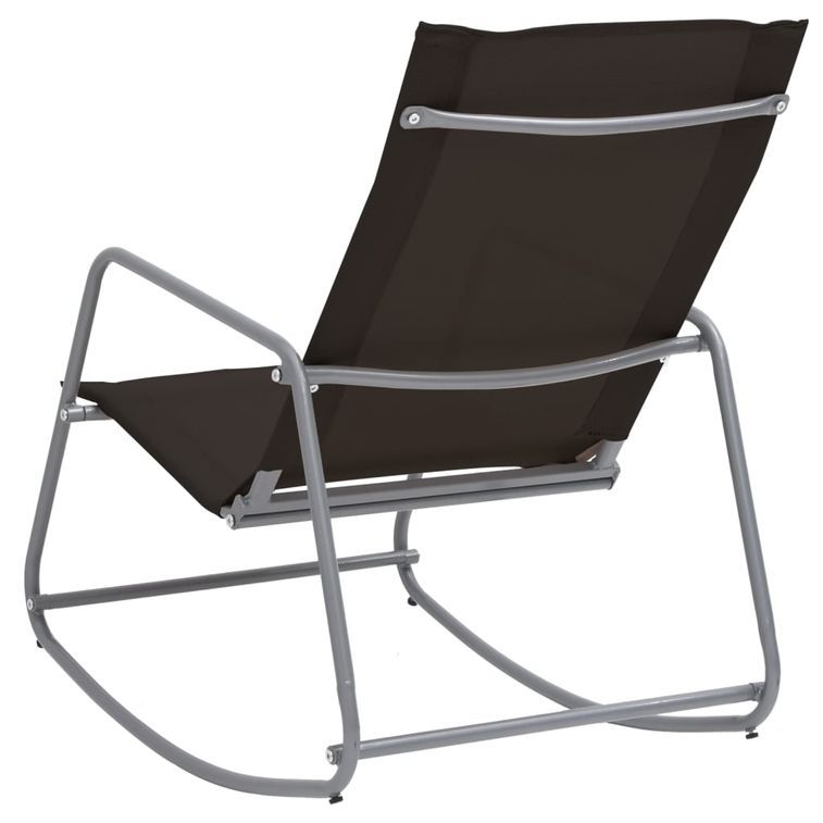 Chaise à bascule de jardin Noir 95x54x85 cm Textilène - Photo n°4