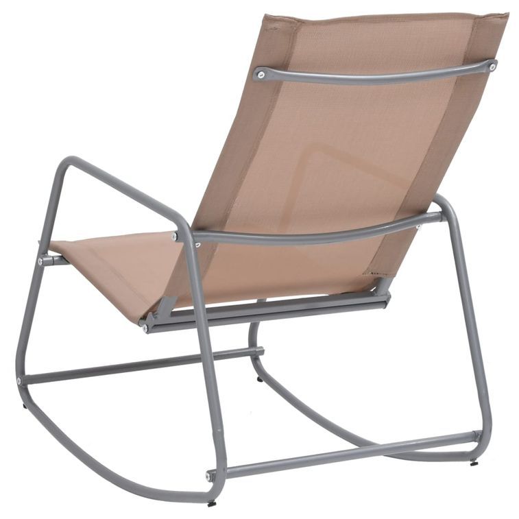 Chaise à bascule de jardin Taupe 95x54x85 cm Textilène - Photo n°4