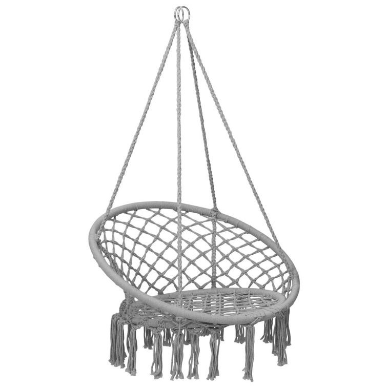 Chaise à bascule en hamac 80 cm Gris - Photo n°2