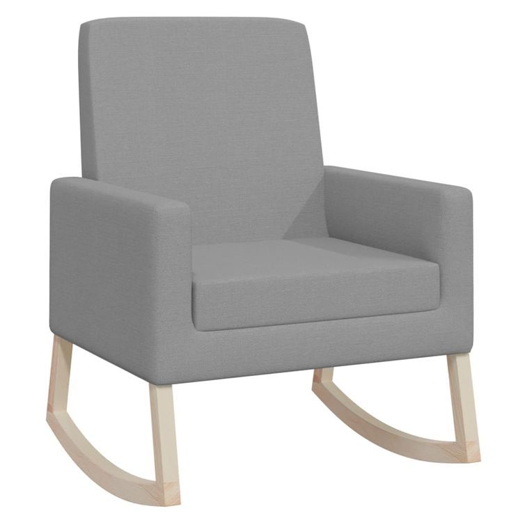 Chaise à bascule Gris clair Tissu 9 - Photo n°2