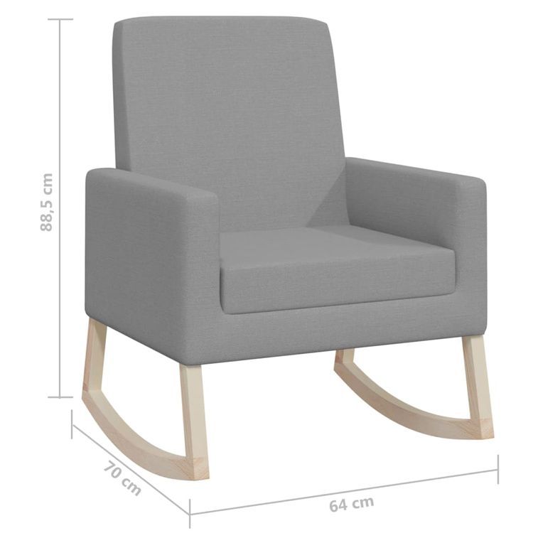 Chaise à bascule Gris clair Tissu 9 - Photo n°8
