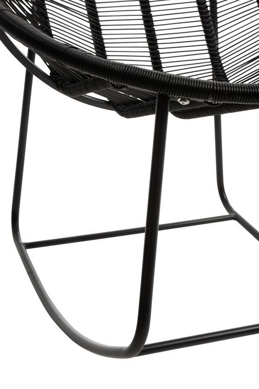 Chaise à bascule métal et plastique noir Pam - Photo n°5