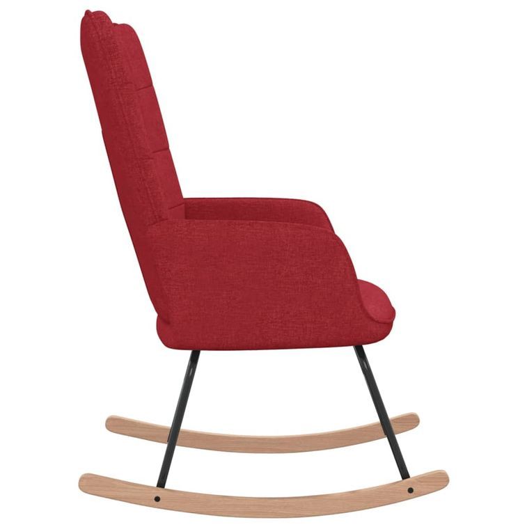 Chaise à bascule Rouge bordeaux Tissu 4 - Photo n°4