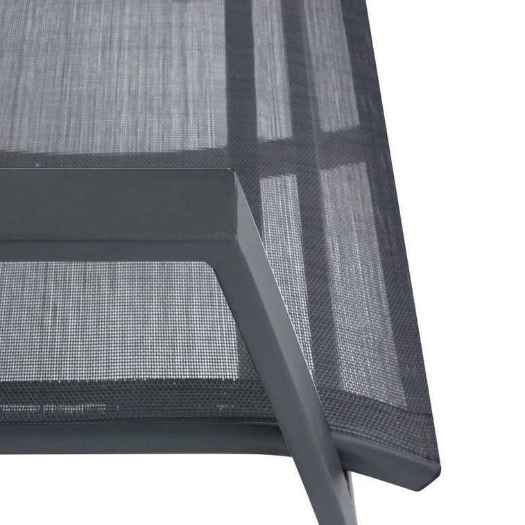 Chaise à bascule textilène et métal gris Rishaa - Lot de 2 - Photo n°3