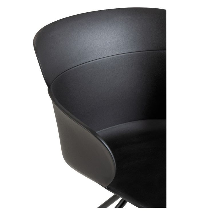 Chaise à roulettes polypropylène noir Ocel L 56 cm - Photo n°6