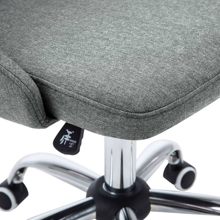 Chaise à roulettes réglable tissu gris clair et pieds métal chromé Greys - Lot de 2 - Photo n°7