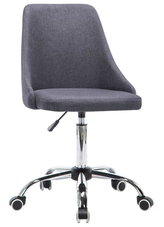 Chaise à roulettes réglable tissu gris foncé et pieds métal chromé Greys - Lot de 2 - Photo n°2