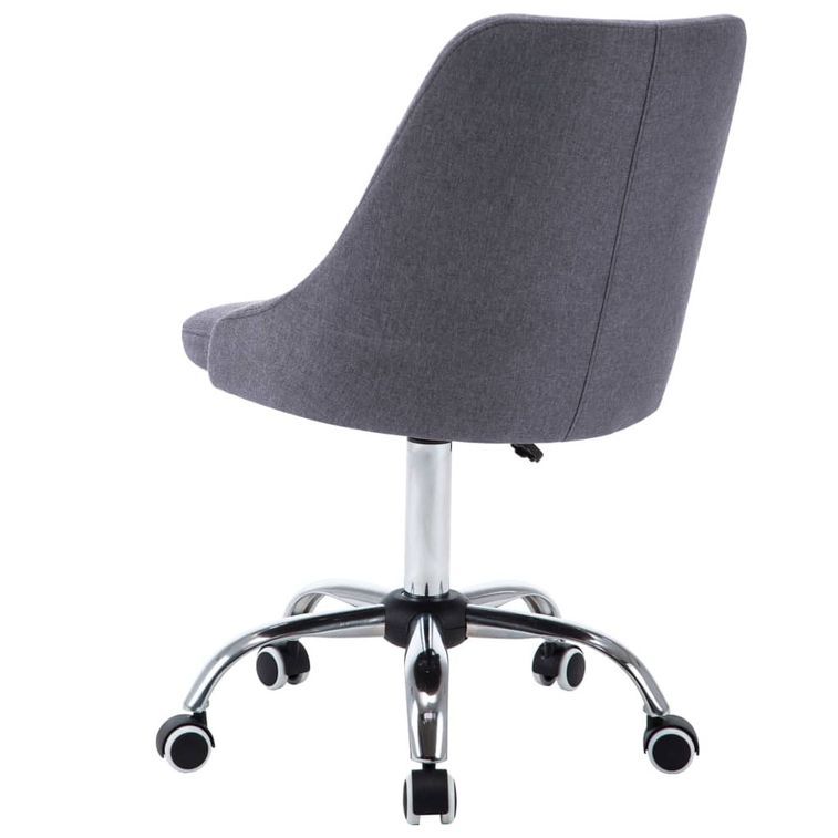 Chaise à roulettes réglable tissu gris foncé et pieds métal chromé Greys - Lot de 2 - Photo n°5