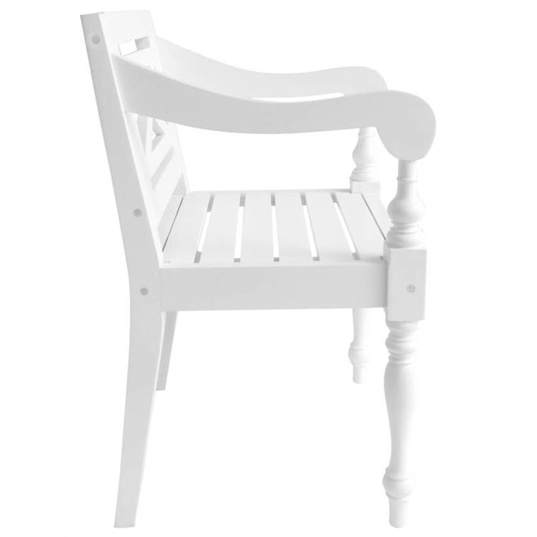 Chaise avec accoudoirs bois acajou massif blanc Gardene - Lot de 2 - Photo n°4