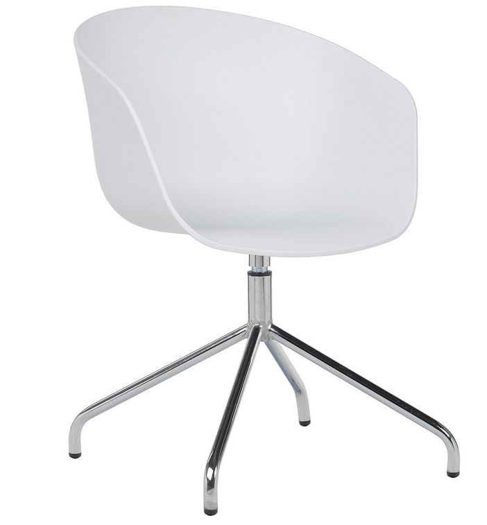 Chaise avec accoudoirs polypropylène blanc et métal chromé Wau - Photo n°1