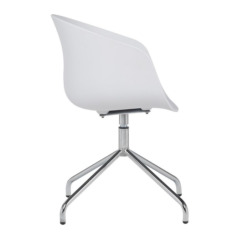 Chaise avec accoudoirs polypropylène blanc et métal chromé Wau - Photo n°2