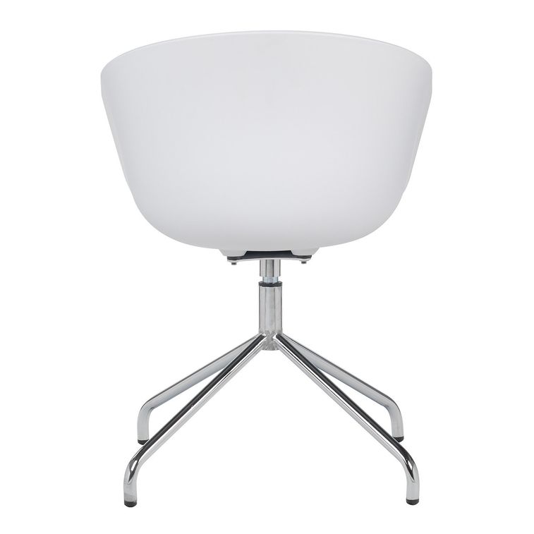 Chaise avec accoudoirs polypropylène blanc et métal chromé Wau - Photo n°3