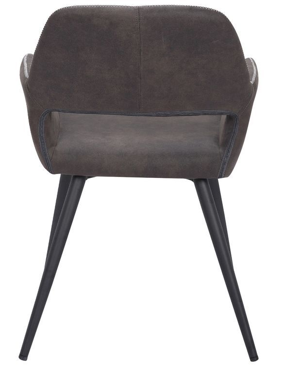 Chaise avec accoudoirs tissu gris foncé vieilli Rocy - Photo n°3