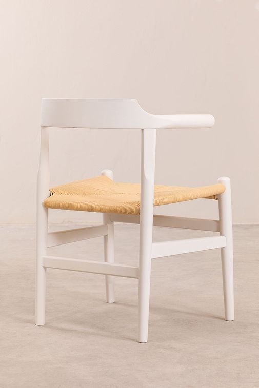Chaise bois de hêtre blanc et corde tressée Payia - Photo n°3